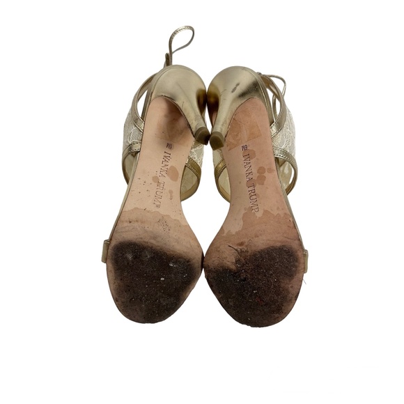 Ivanka Trump Daza Gold Multi Fabric Heels - Picture 8 of 11